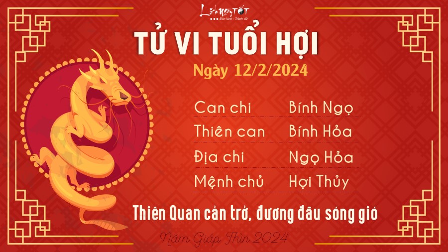 Tử vi hàng ngày 12/2/2024 của 12 con giáp - Hợi Tu vi hang ngay 12/2/2024 cua 12 con giap - Hoi