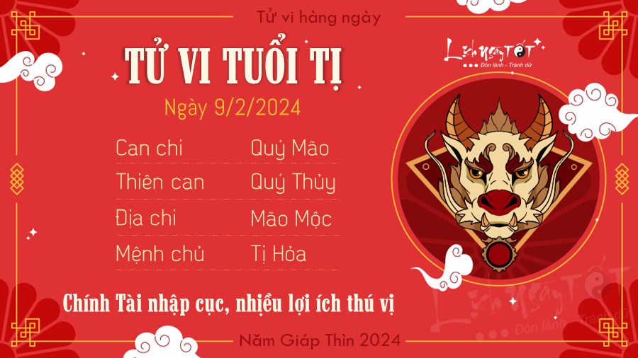 Tử vi hàng ngày 9/2/2024 của 12 con giáp - Tị Tu vi hang ngay 9/2/2024 cua 12 con giap - Ti