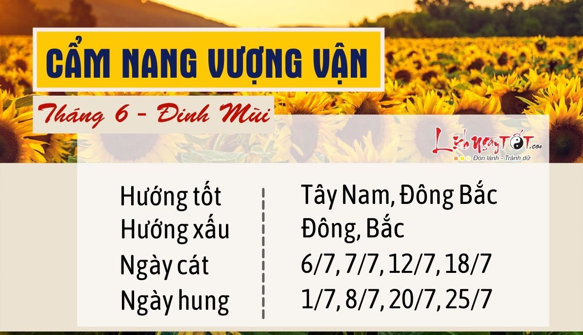 Cẩm nang vượng vận tháng 6/2022 âm lịch Cam nang vuong van thang 6/2022 am lich