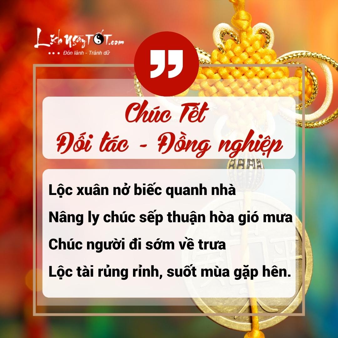 Loi chuc Tet doi tac, dong nghiep, sep