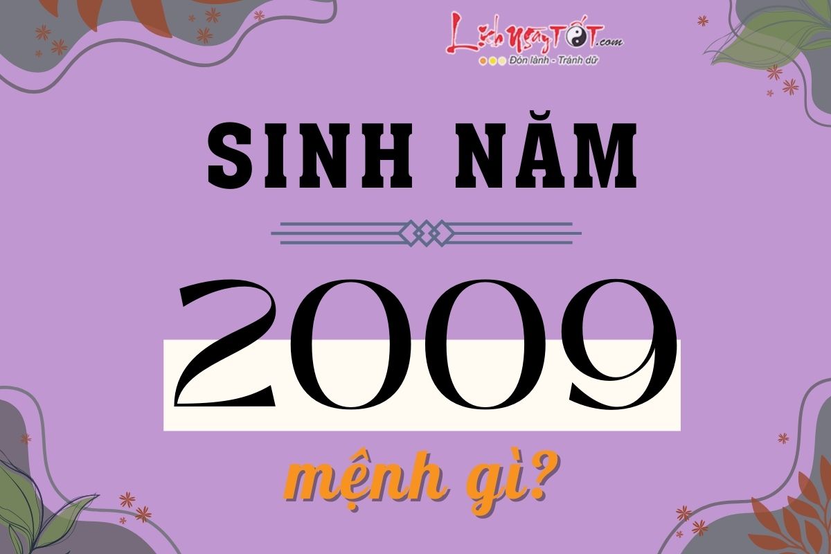 Sinh năm 2009 mệnh gì? Sinh nam 2009 menh gi?