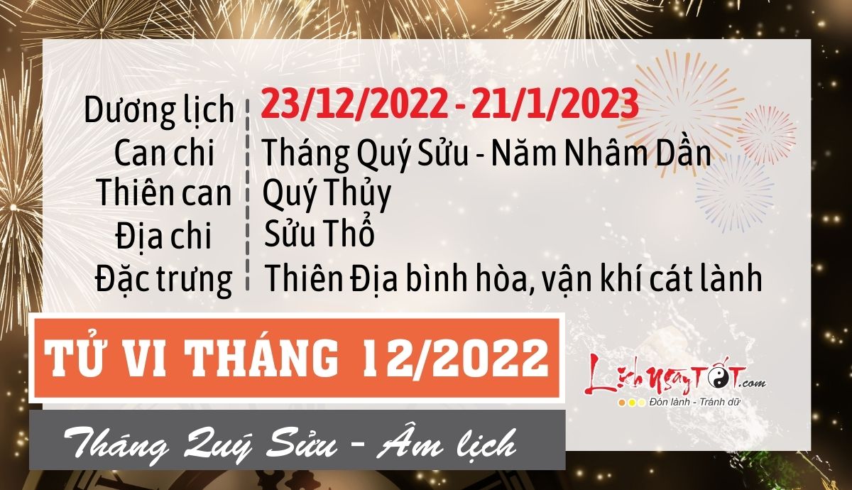Tổng quan tử vi tháng 12/2022 âm lịch của 12 con giáp Tong quan tu vi thang 12/2022 am lich cua 12 con giap