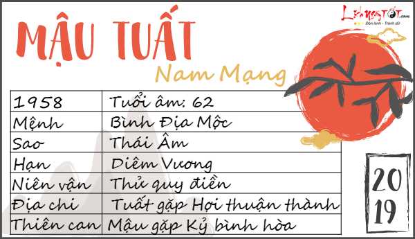 Tử vi tuổi Mậu Tuất nam mạng 2019 Tu vi tuoi Mau Tuat nam mang 2019