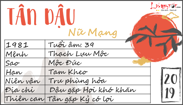 Tu vi 2019 tuoi Tan Dau nu mang