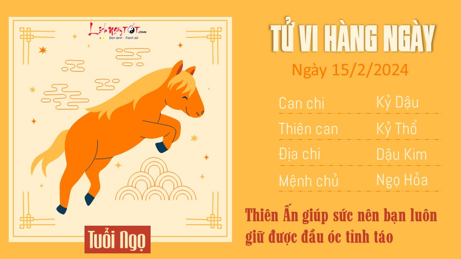 Tu vi hang ngay 15/2/2024 cua 12 con giap - tuoi Ngo
