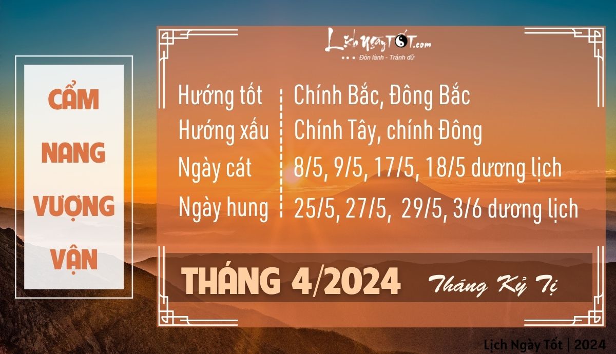 Cẩm nang vượng vận tháng 4 Cam nang vuong van thang 4