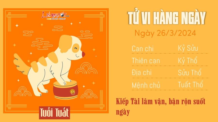 Tử vi hàng ngày 26/3/2024 - Tuất Tu vi hang ngay 26/3/2024 - Tuat