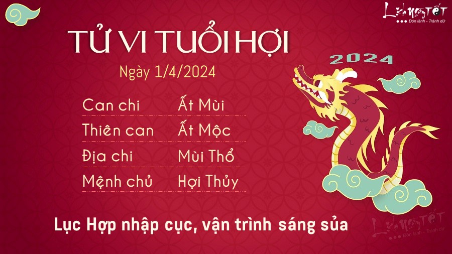 Tử vi hàng ngày 1/4/2024 của 12 con giáp - Hợi Tu vi hang ngay 1/4/2024 cua 12 con giap - Hoi