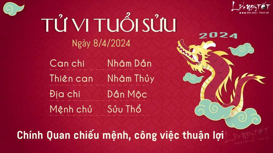 Tử vi hàng ngày 8/4/2023 của 12 con giáp - Sửu Tu vi hang ngay 8/4/2023 cua 12 con giap - Suu