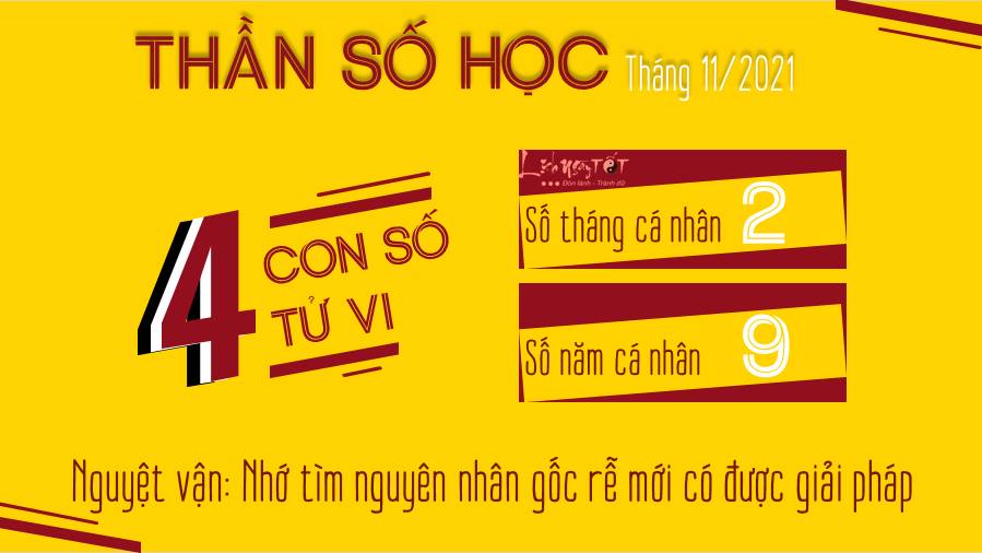 Bói Thần số học tháng 11-2021 cho số tử vi 4 Boi Than so hoc thang 11-2021 cho so tu vi 4