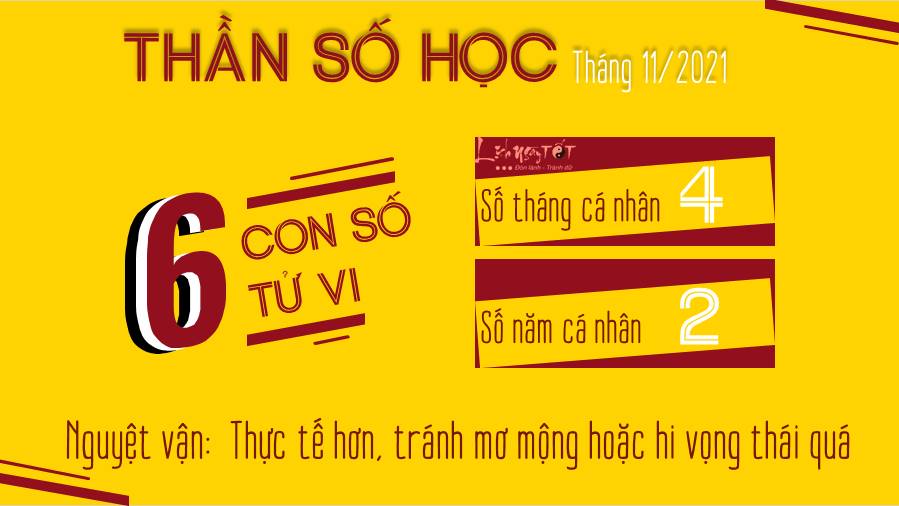 Bói Thần số học tháng 11-2021 cho số tử vi 6 Boi Than so hoc thang 11-2021 cho so tu vi 6