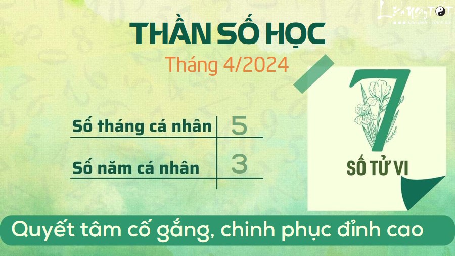 Bói thần số học tháng 4/2024 - Số 7 Boi than so hoc thang 4/2024 - So 7