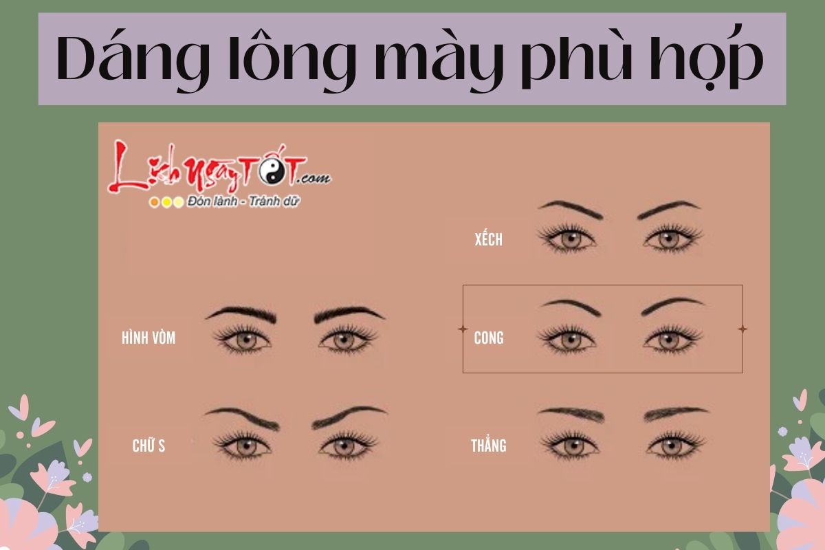 Kiểu lông mày phù hợp với tướng mặt hình trái tim Kieu long may phu hop voi tuong mat hinh trai tim