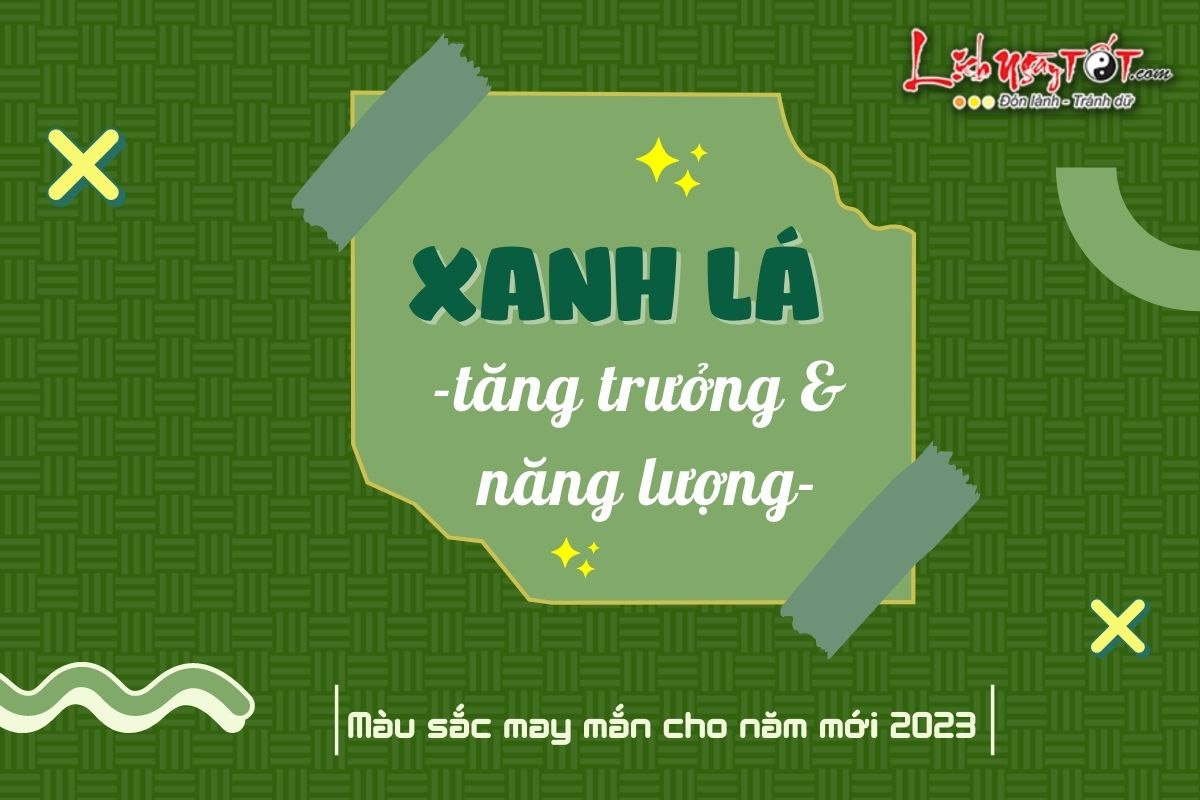 Mau sac may man cho nam moi 2023 - Mau xanh la