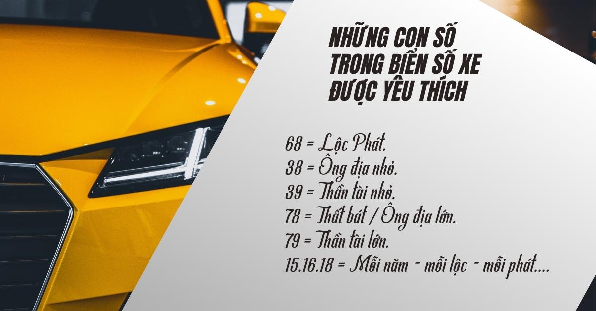 Những con số trong biển số xe được yêu thích Nhung con so trong bien so xe duoc yeu thich