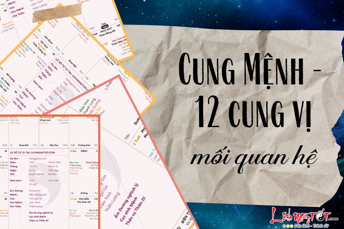 Quan hệ giữa cung Mệnh và 12 cung vị địa chi Quan he giua cung Menh va 12 cung vi dia chi