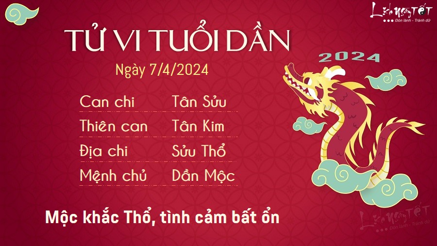 Tử vi hàng ngày 7/4/2024 - Dần Tu vi hang ngay 7/4/2024 - Dan
