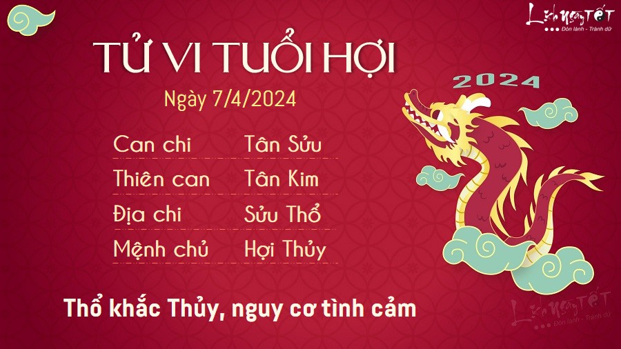 Tử vi hàng ngày 7/4/2024 - Hợi Tu vi hang ngay 7/4/2024 - Hoi